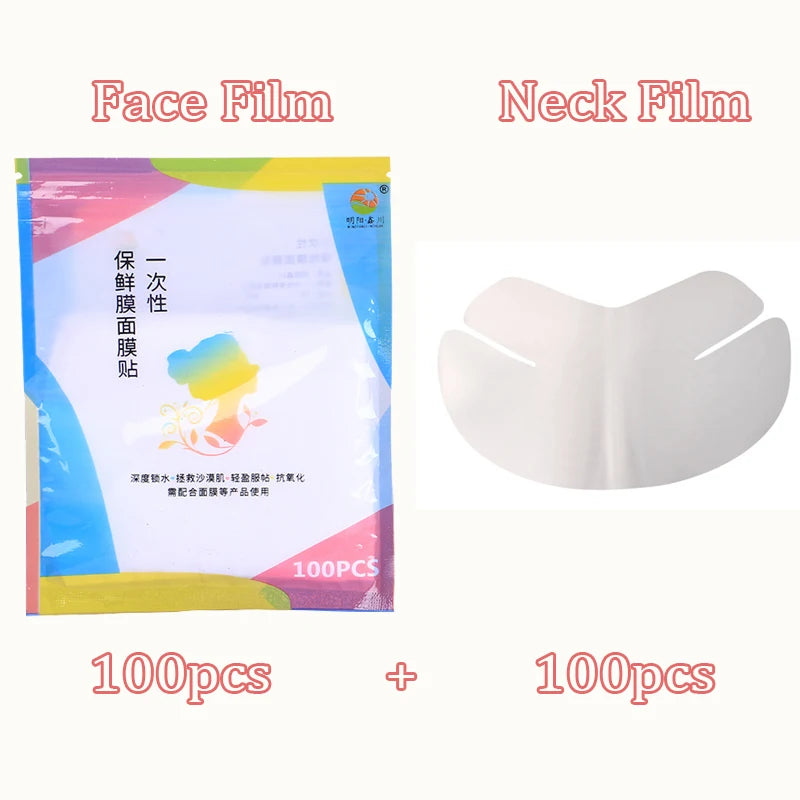 Disposable Face Plastic Film Full Face Cleaner Mask Neck Stickers Paper Transparent PE Masks Wrap Facial Beauty Healthy Tool Qme Face and Neck