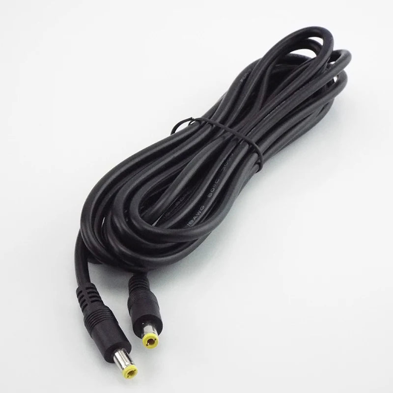 2PCS DC Power Cable 5.5*2.1mm Male to Female Extension Cord for CCTV Camera 5521 Connector Qme 5M