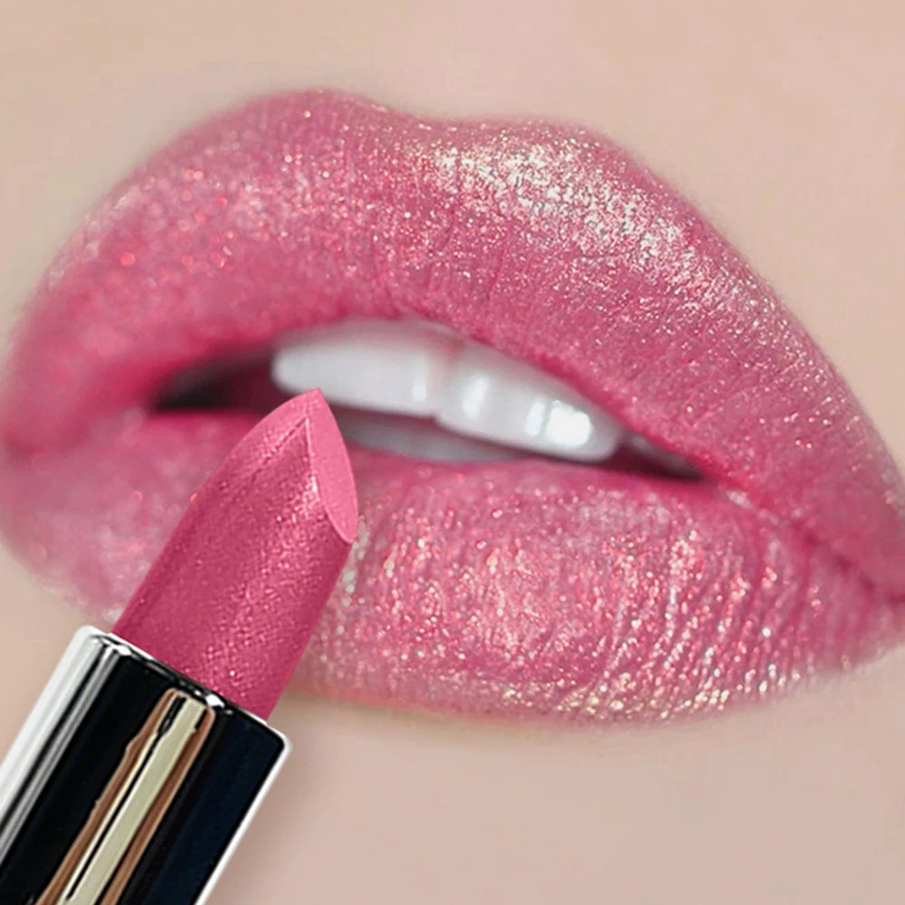 Long-lasting Pearlescent Lipstick Hydrating Smooth Non-stick Qme