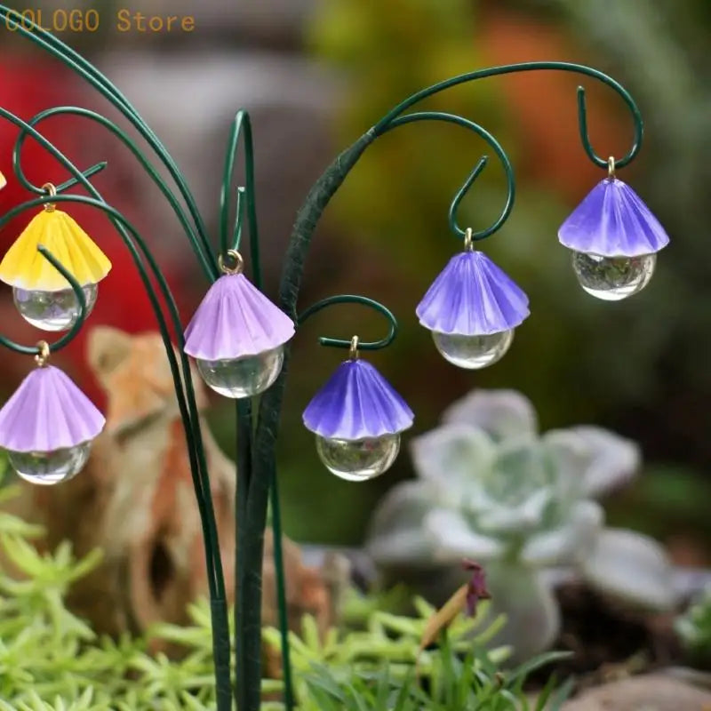 9Pieces Raindrop Resin Flower Stakes Patio Lawn Backyard Garden D0LD Qme