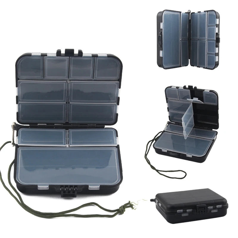 Mini Fishing Tackle Box Storage Case Hooks Spoons Bait Portable Qme