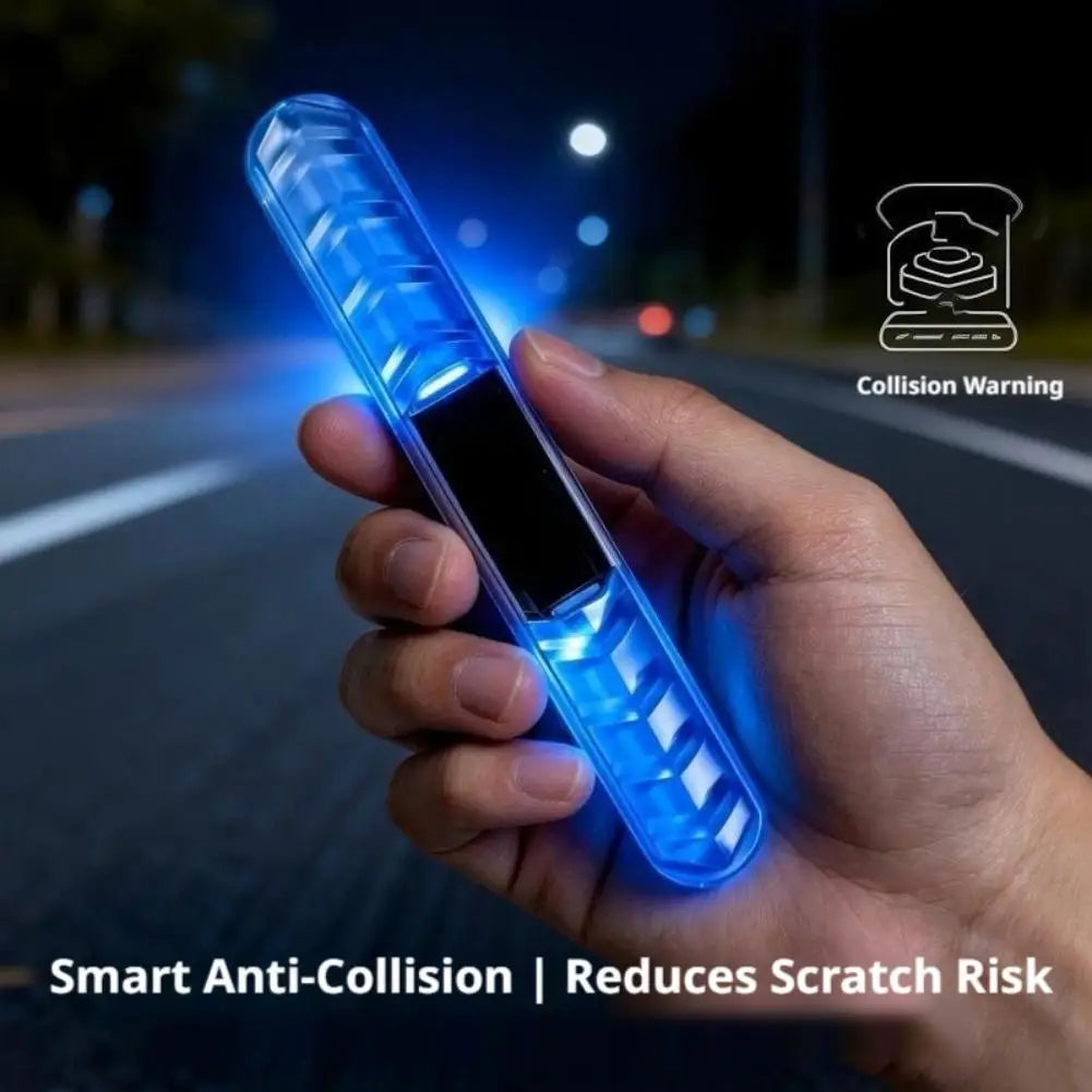 5-Color RGB Car Door Light Bar Solar Warning Charging Vibration Qme