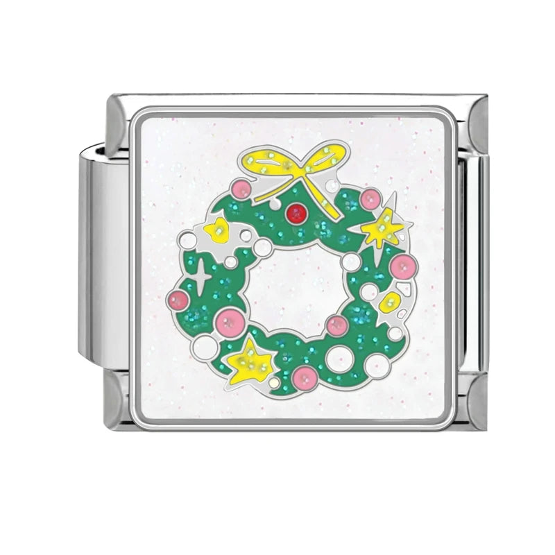 Fashion 2025 Colorful Christmas Socks Snowman Deer Italian Charms Fit 9mm Stainless Steel Women Fashion Bracelet DIYJewelry Gift Qme Style 5