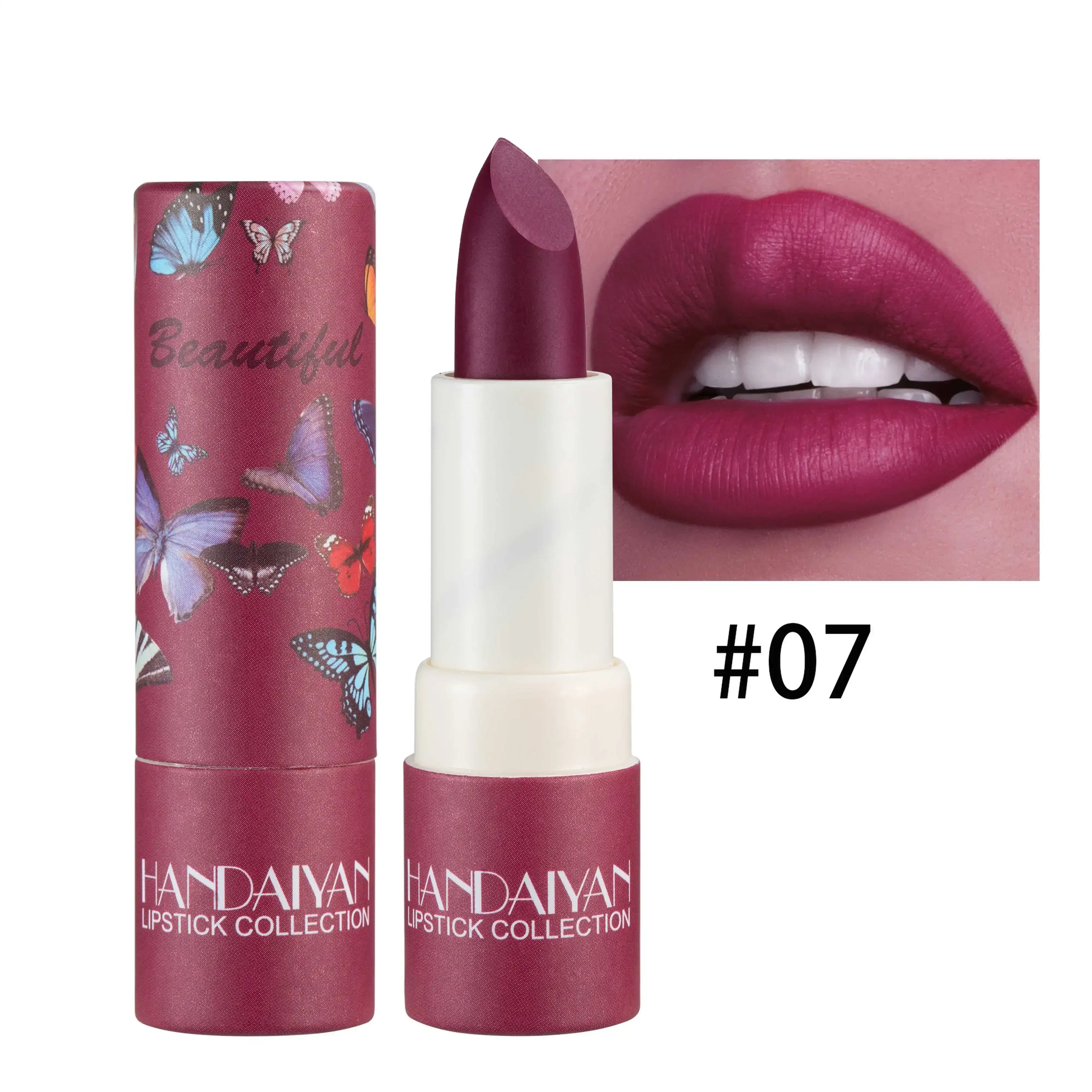 8 Colors Matte Velvet Texture and Is Not Easy to Fade. Naked Color Lipstick, Matte Paper Tube Lipstick Christmas gift Qme 07
