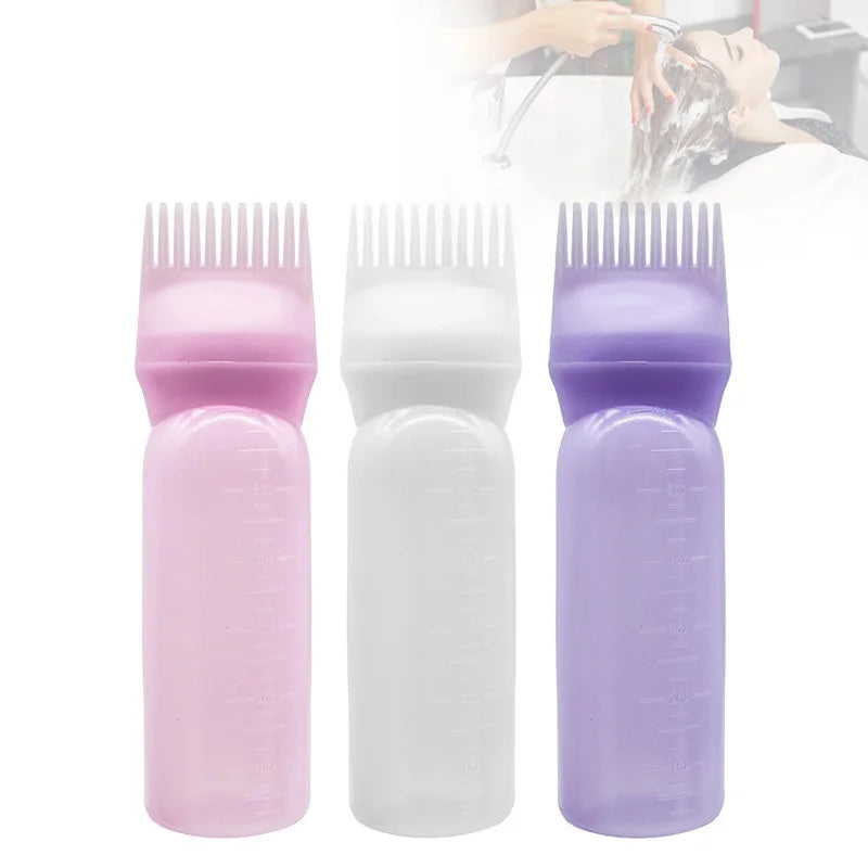 3 Colors Hair Dye Applicator Brush Bottles Dyeing Shampoo Bottle Oil Qme