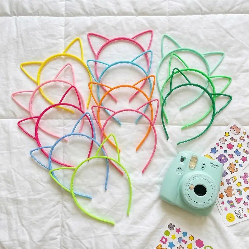 Children Cat Ear Hairband Solid Plastic Headbands Tooth Themed Party Qme