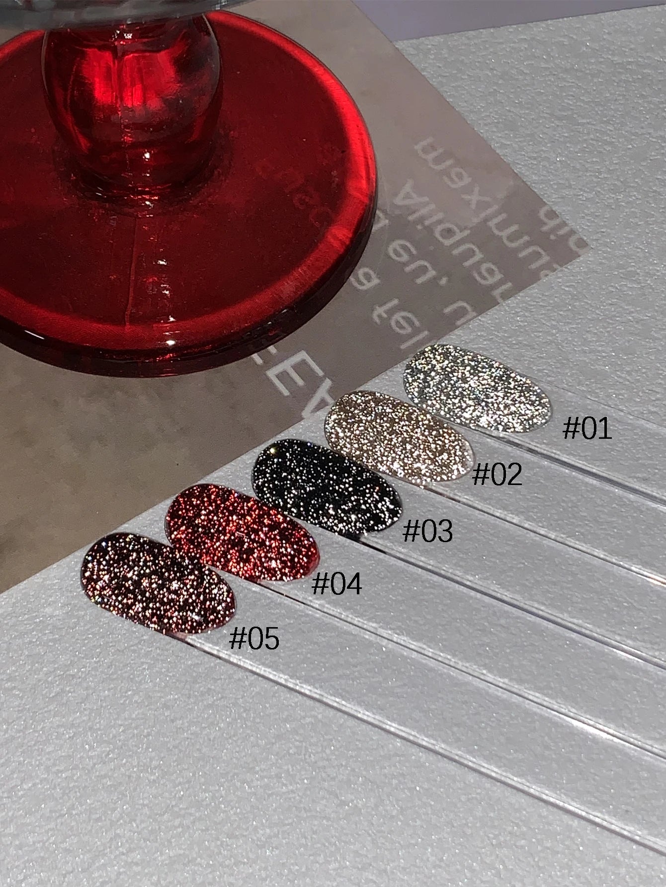 Reflective Clubbing Rhinestone Gel UV Nail Polish Silver Burgundy Qme