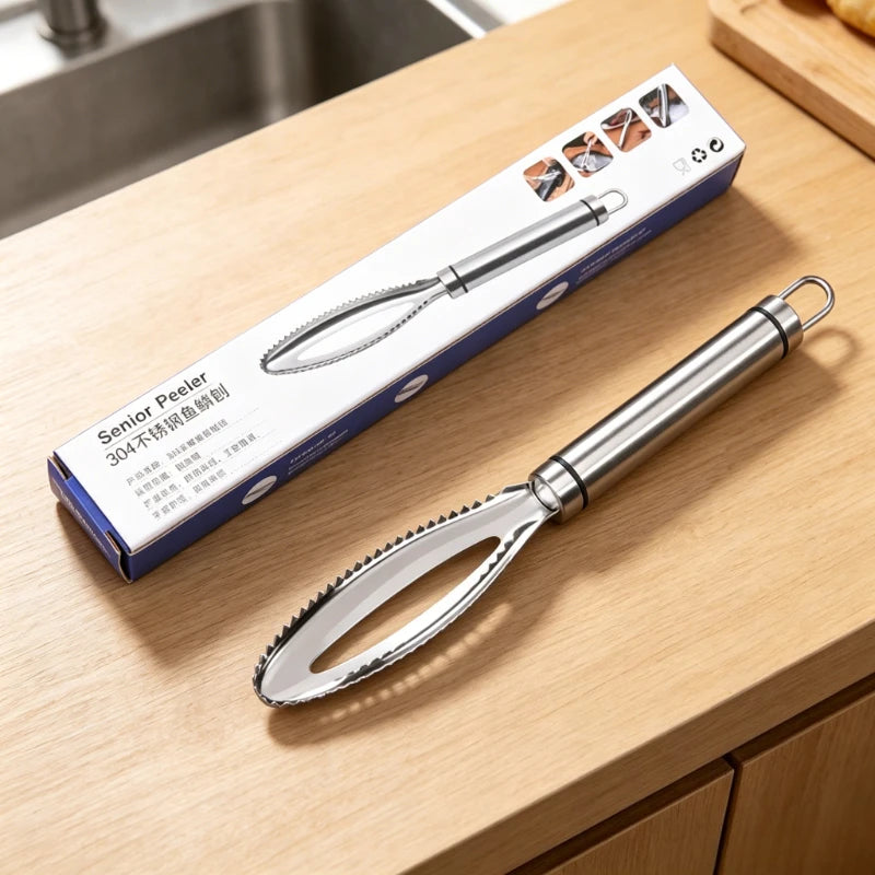 Stainless Steel Fish Scale Scraper Fast Remove Cleaner Peeler Skin Qme
