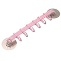 Blue White Pink Suction Cup Hook 6 Rows Kitchen Bathroom Corner Qme Pink