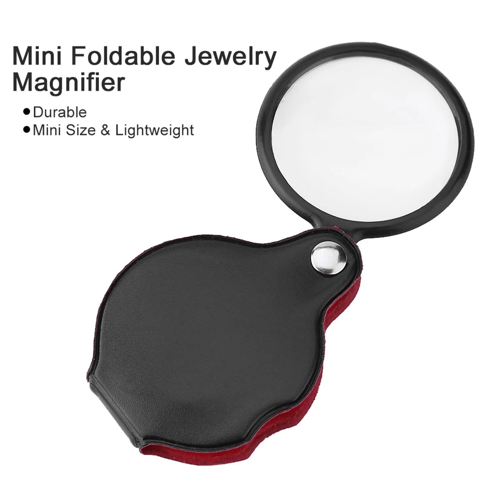 8X Mini Foldable Jewelry Magnifier Magnifying Glass Loupe with Pouch Foldable Magnifier Jewelry Magnifier Mini Magnifier Qme