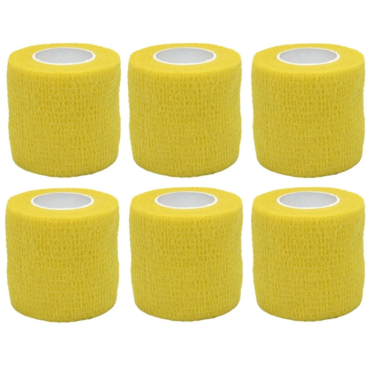 6/12PCS Gauze Bandage Self-adhesive Breathable Elastic Bandages for Nail Tattoo Art Sports Fixing Finger Wrist Leg Qme 6 Yellow
