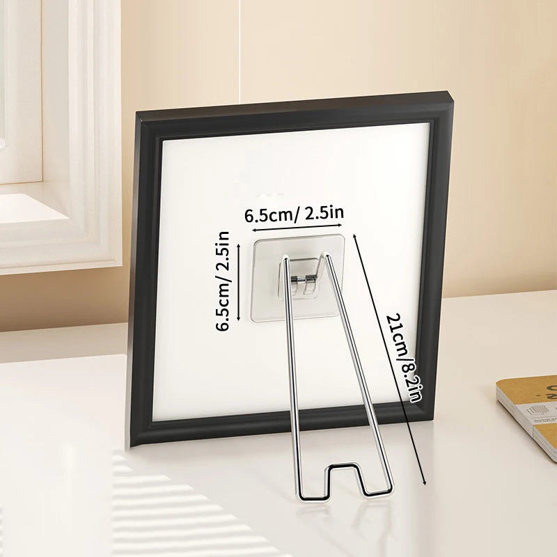 No Drill No Nail Photo Frame Stand Desktop Display Holder For Pictures Albums And Artwork Easy Setup Sturdy Support Only Bracket Qme M