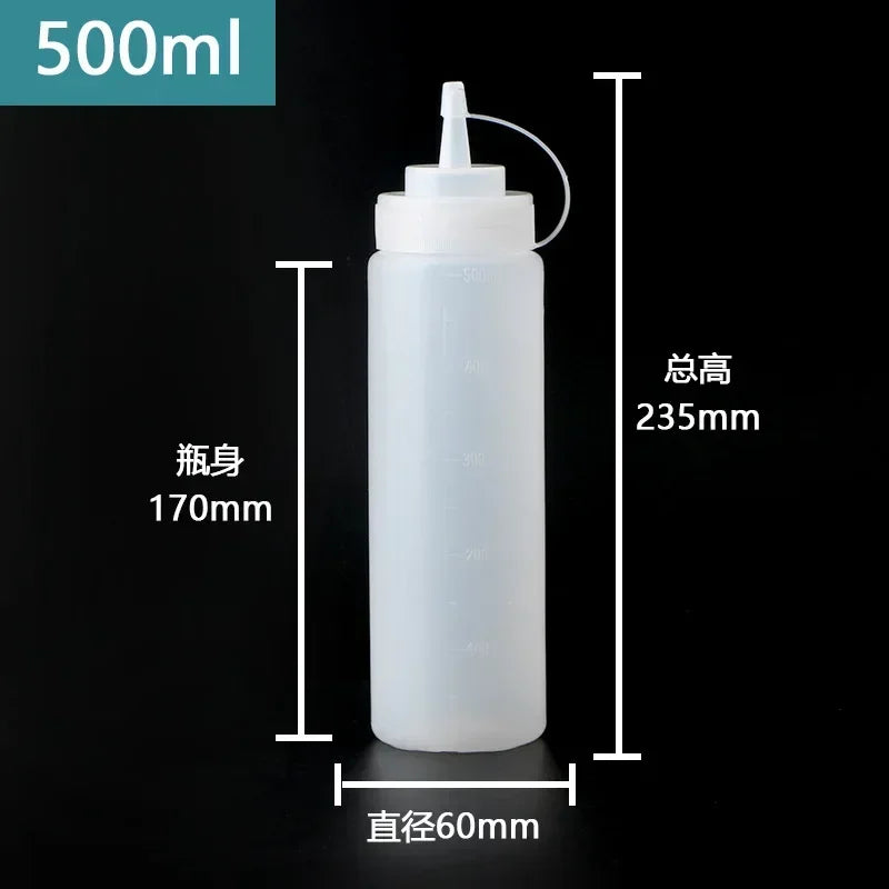 Squeeze Sauce Bottle Condiment Bottles Dispenser Ketchup BBQ Sauces Qme 500ml