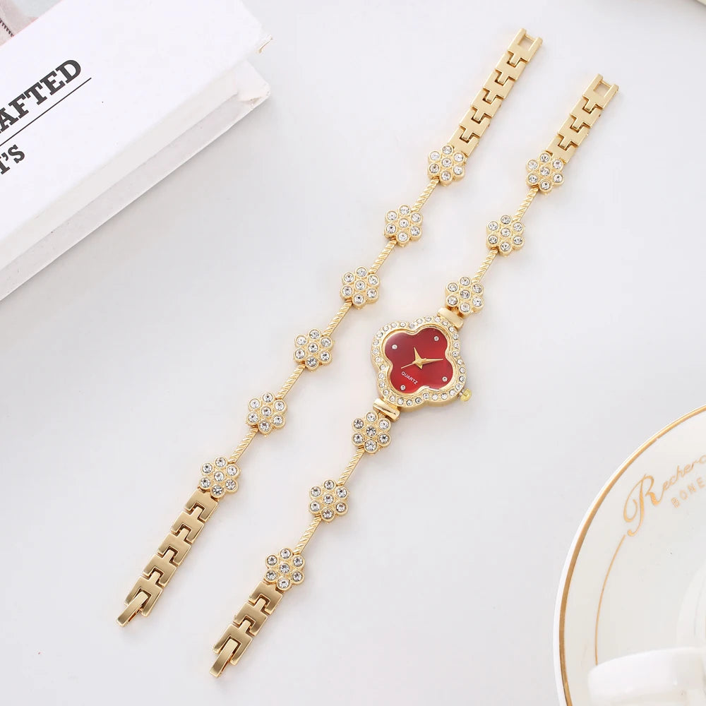 New Fashion Butterfly Strap with Diamond Set Round Women's Watch Simple Student Bracelet Watch Women's Quartz Watch Qme