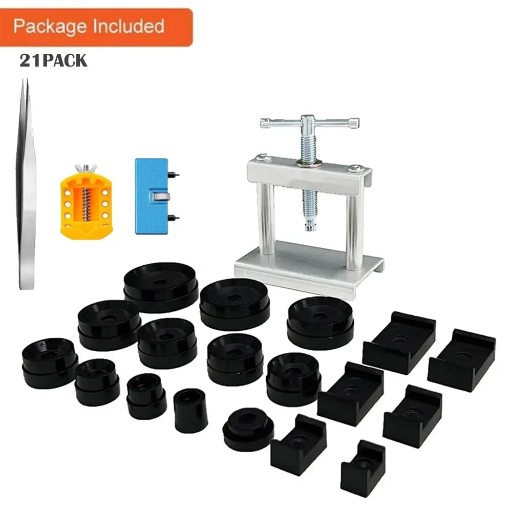 Watch Back Press Tool Set Nylon Prevent Slip Fitting Dies Nylon Watch Case Closer Watch Repair Tool Kit for Watchmaker 12pcs Qme Set5-21PACK