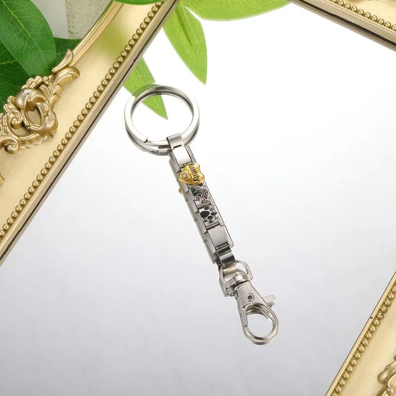 Personalized DIY Making Italian Link Charm Bead Key Chain Creative Decoration Removable Accessories Creative Gifts Silver Color Qme