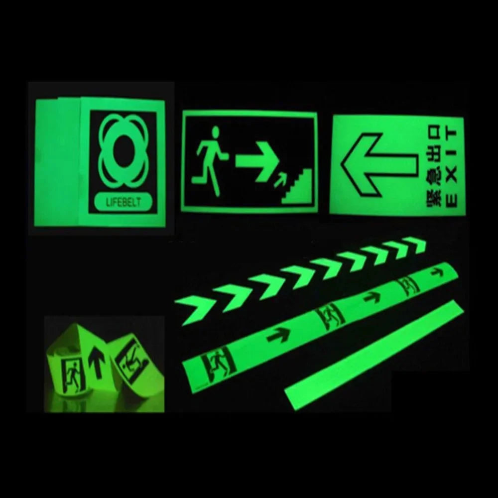 1.5cm*1m Luminous Fluorescent Night Self-adhesive Glow In The Dark Sticker Tape Safety Security Home Decoration Warning Tape Qme