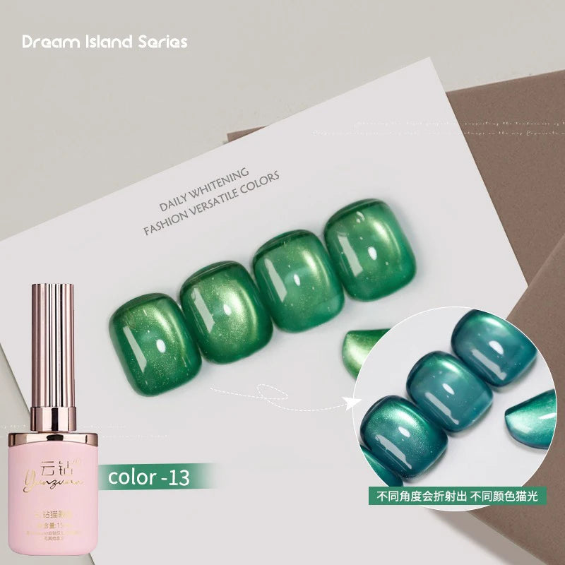 36 Colors Cat Eye Gel Polish Set, 15ml Magnetic Soak Off UV LED Gel Nail Kit, Fine Nano Pigment Shimmer Nail Art Manicure Qme 13