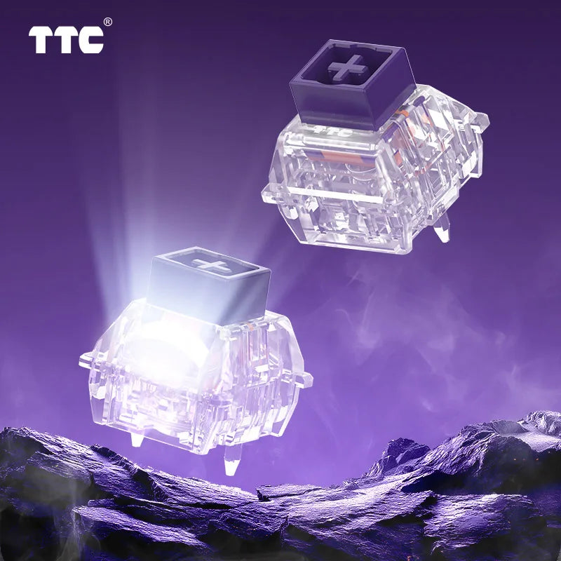 TTC RGB Purple Heart Magnetic Switch Linear Factory Pre-lubed Freely Setting Pre-Travel Soft Elastic High Speed Keyboard Switch Qme