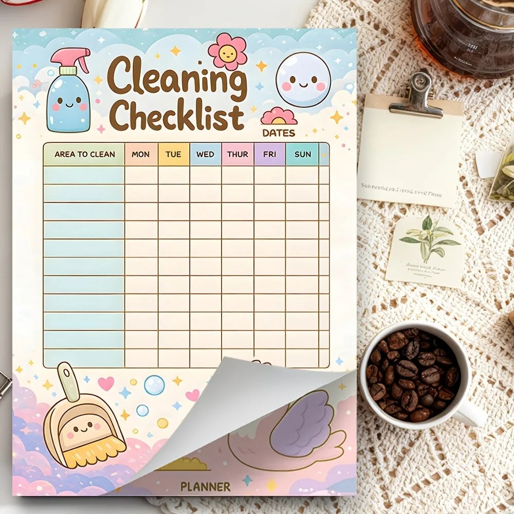 Aesthetic Daily Planner Hand Account Undated Office Notebook Personal Qme
