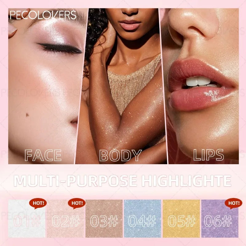 1PC Multifunctional Glitter Powder, Highlighter for Face, Body and Eyes, Brightening Glitter Powder,Suitable for Holiday Makeup Qme