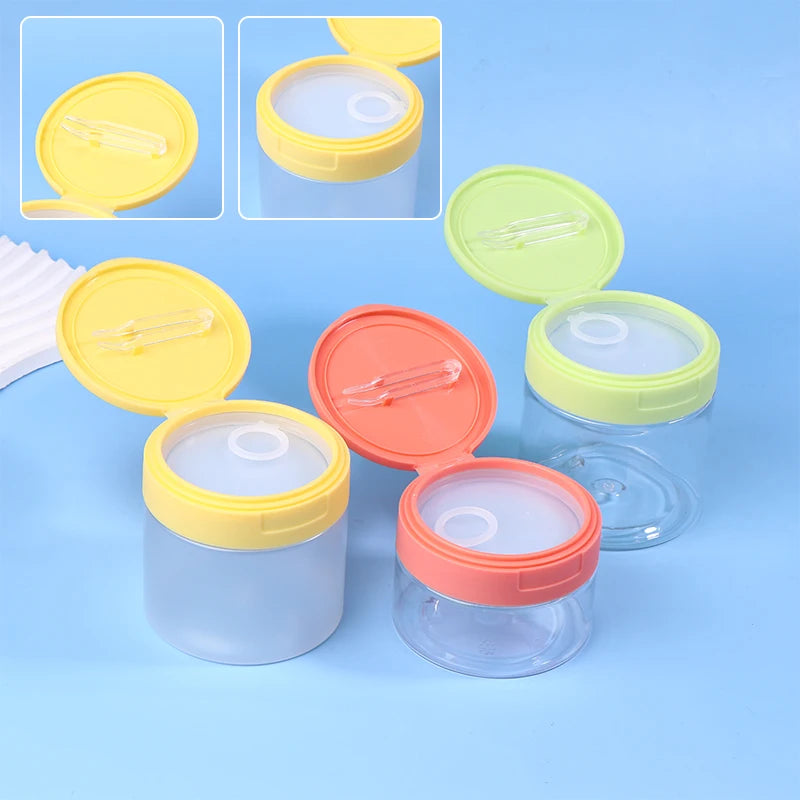 200- Makeup Remover Pad Jar Tweezers Round Clear Container Jars Empty Qme