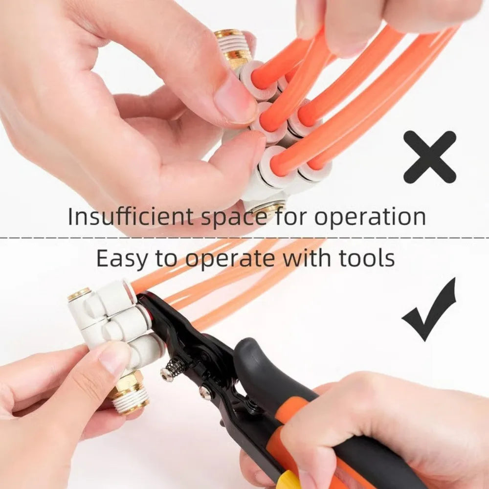 Press Type Air Tube Pliers Pneumatic Air Pipe Connector Quick Disconnect Disassembly Tool Industrial Maintenance Crimping Tool Qme