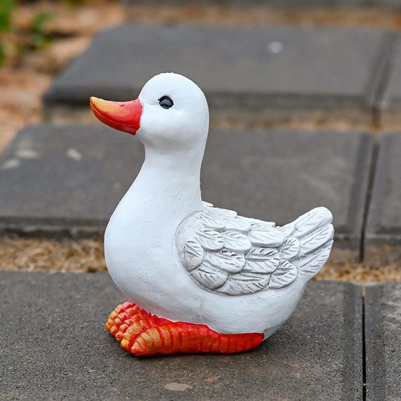 Duck Statue Cute Resin Realistic Figurine Garden Landscaping Porch Qme