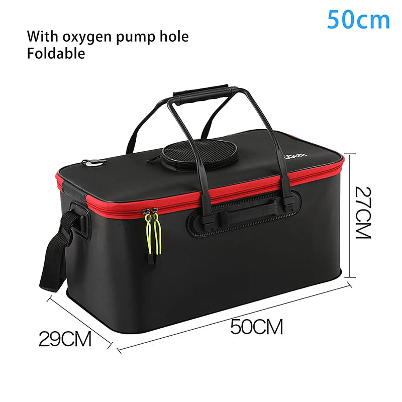 Fishing Bucket Folding Living Fish Multi Functional Portable Box EVA Qme 50cm