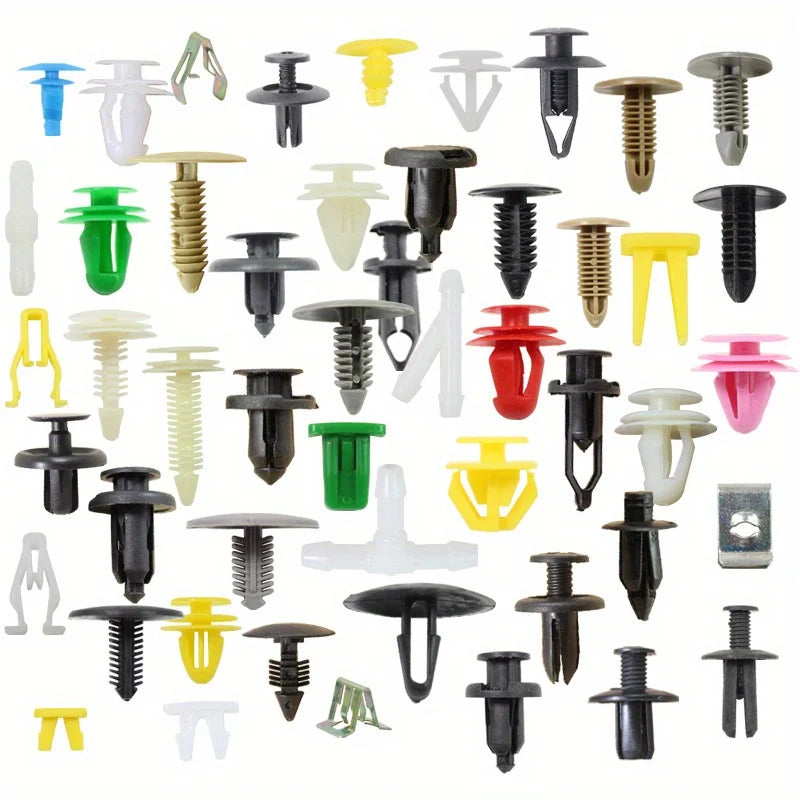 100pcs Universal Vehicle Mixed Fastener Rivet Clips, Plastic Panel Expansion Screws, Bumper Retainers, Qme
