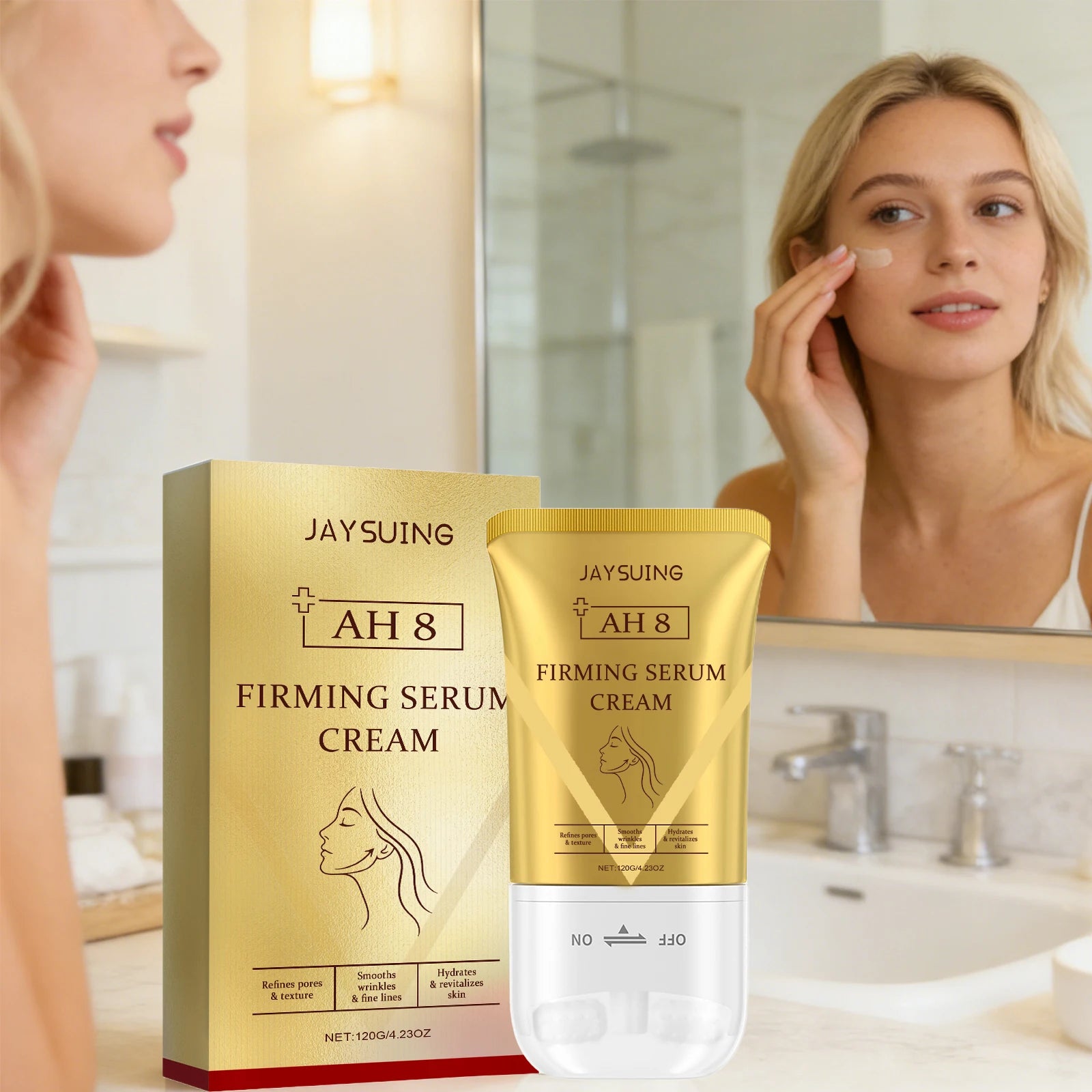 Neck Firming Roller Cream Fades Fine Lines Lift Remove Face Puffiness Qme