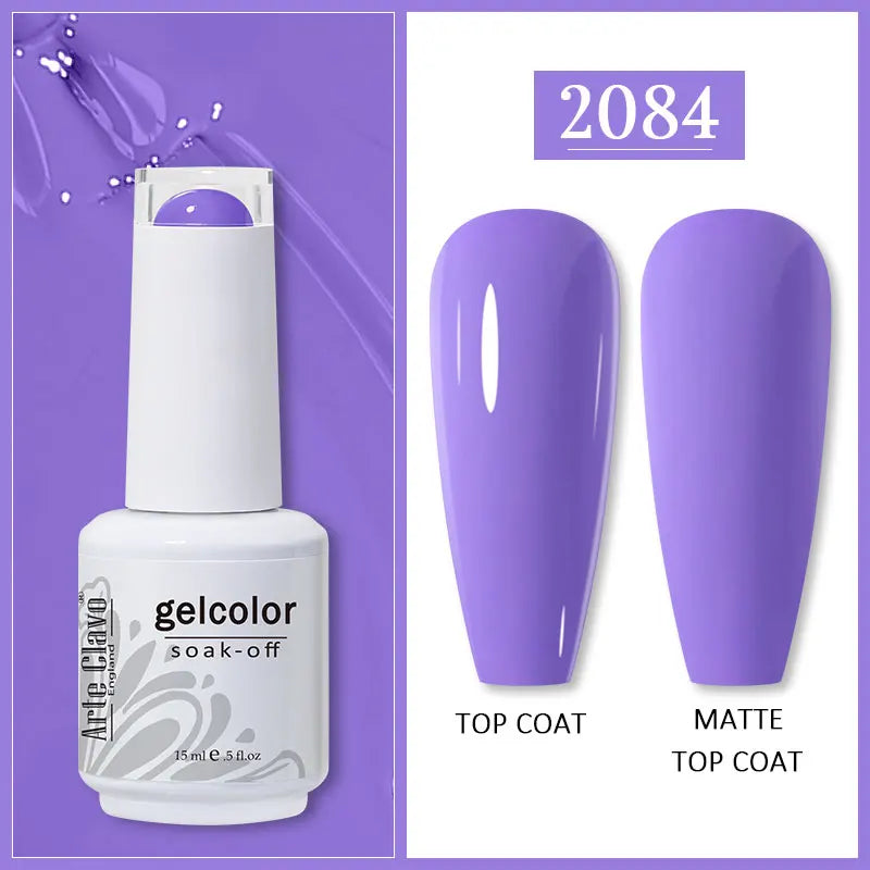 Arte Clavo 99Colors Gel Nail Polish Purple Glitter Sequins Manicure