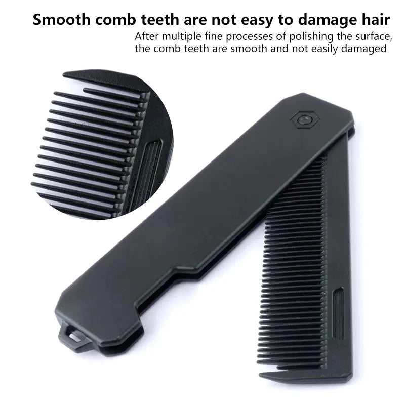 Portable Plastic Folding Pocket Combs Barber Men Oil Head Beard Hair Qme