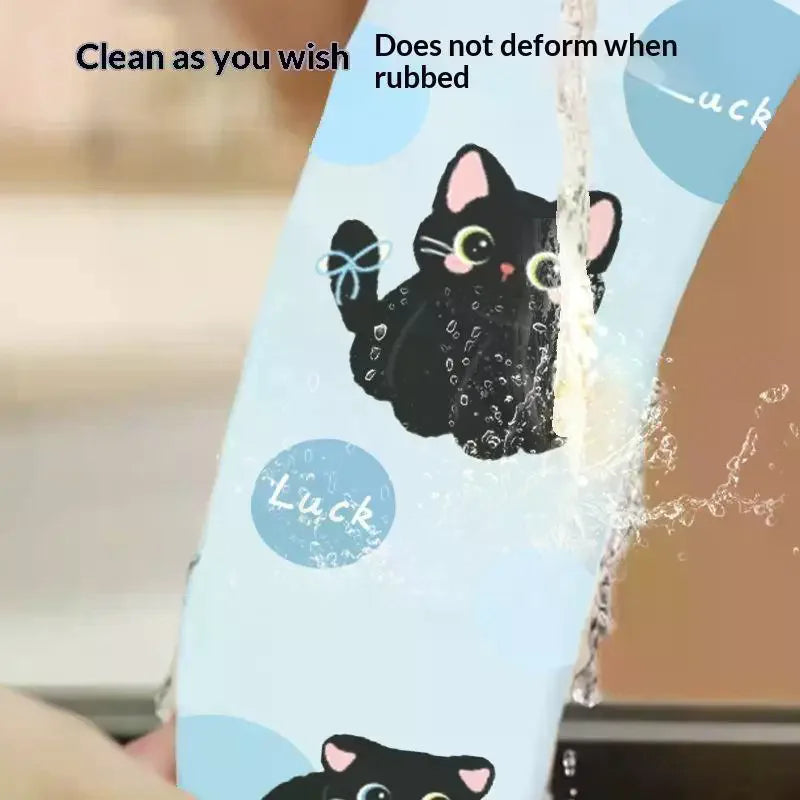1 Pair Cute Black Cat Printed Soft Warm Toilet Seat Cushion Pads Fits Most Standard Toilets For Home Bathroom Use Qme