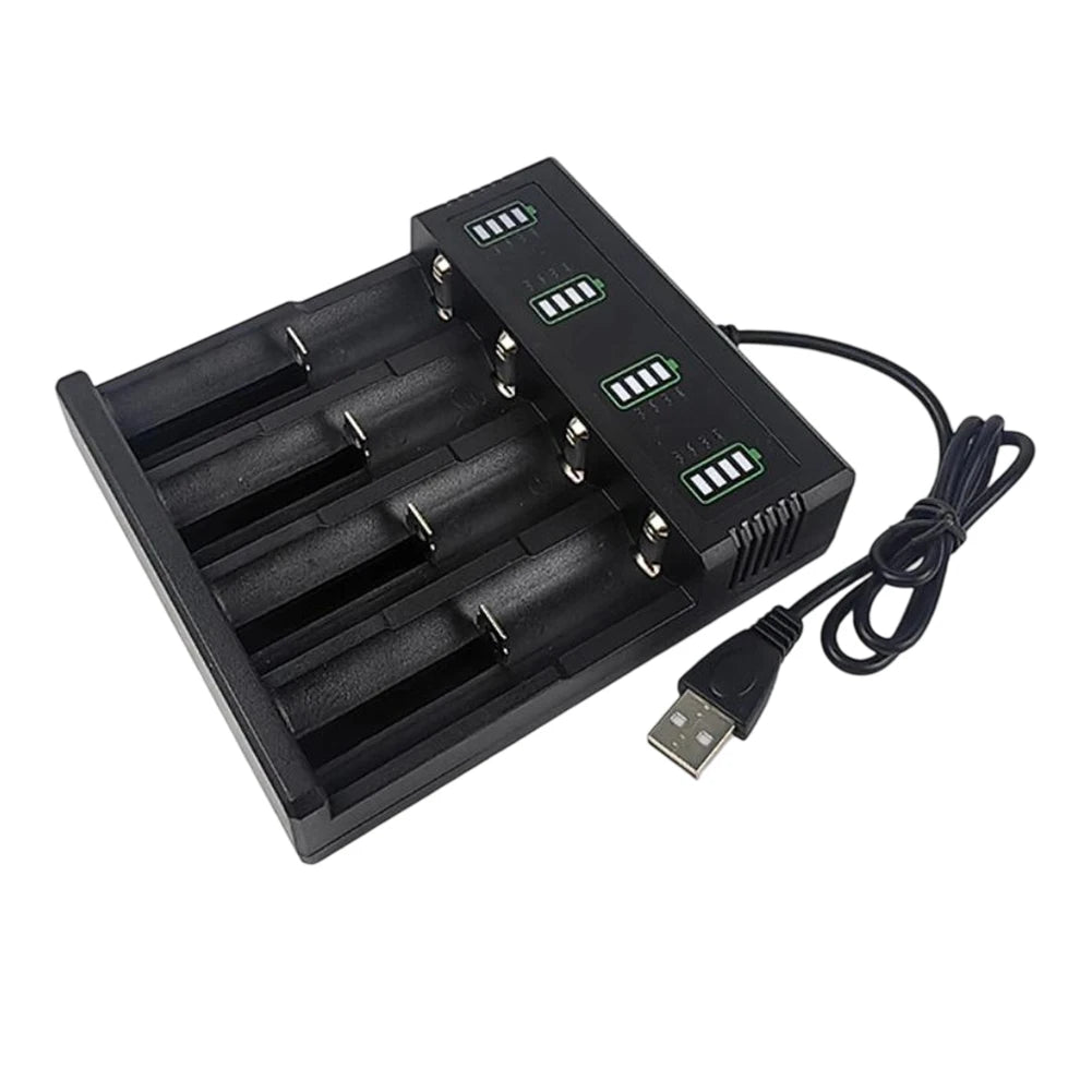 1Slot / 2Slot / 4Slot 18650-Lithium Battery Charger USB Smart Battery Charger Shell For 21700 14500 18500 26650 Lithium Battery Qme