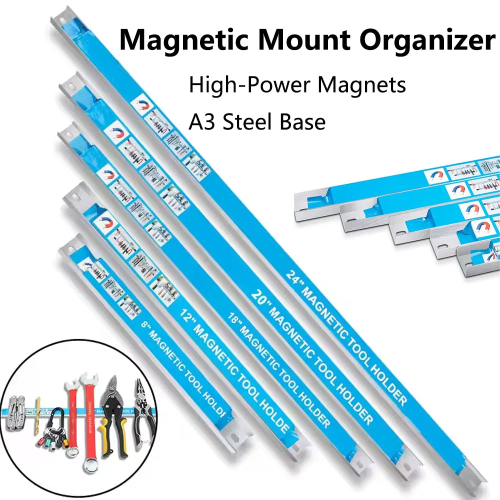 Heavy Duty Magnetic Tool Strip Strong Hold for Wrenches Knives & Metal Tools Wall Mount Garage Workshop Organizer Qme