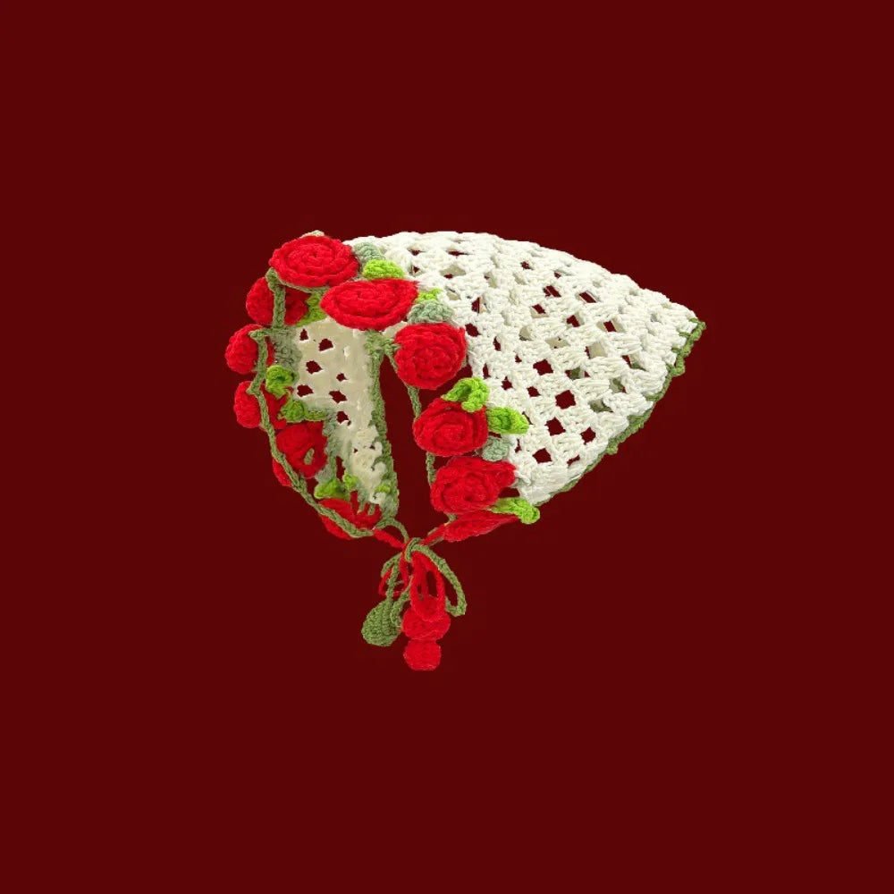 Elegant Hair Band Knitted Headband Floral Flower Women Scarf Bohemian Qme Style 2