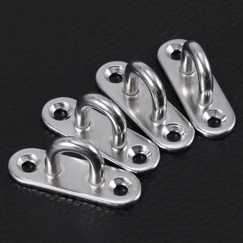 4Pcs U-Hook - Heavy Duty, Corrosion Resistant Eye Plate for Ships, Awnings and Wall Accessories, Steel Wall Hook Qme