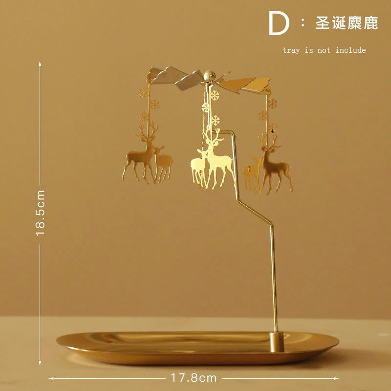 Tray Rotating Candlestick Scented Candle Romantic Walk Horse Lamp European Windmill Creative Swing Birthday Wedding Gift Qme D Excluding tray