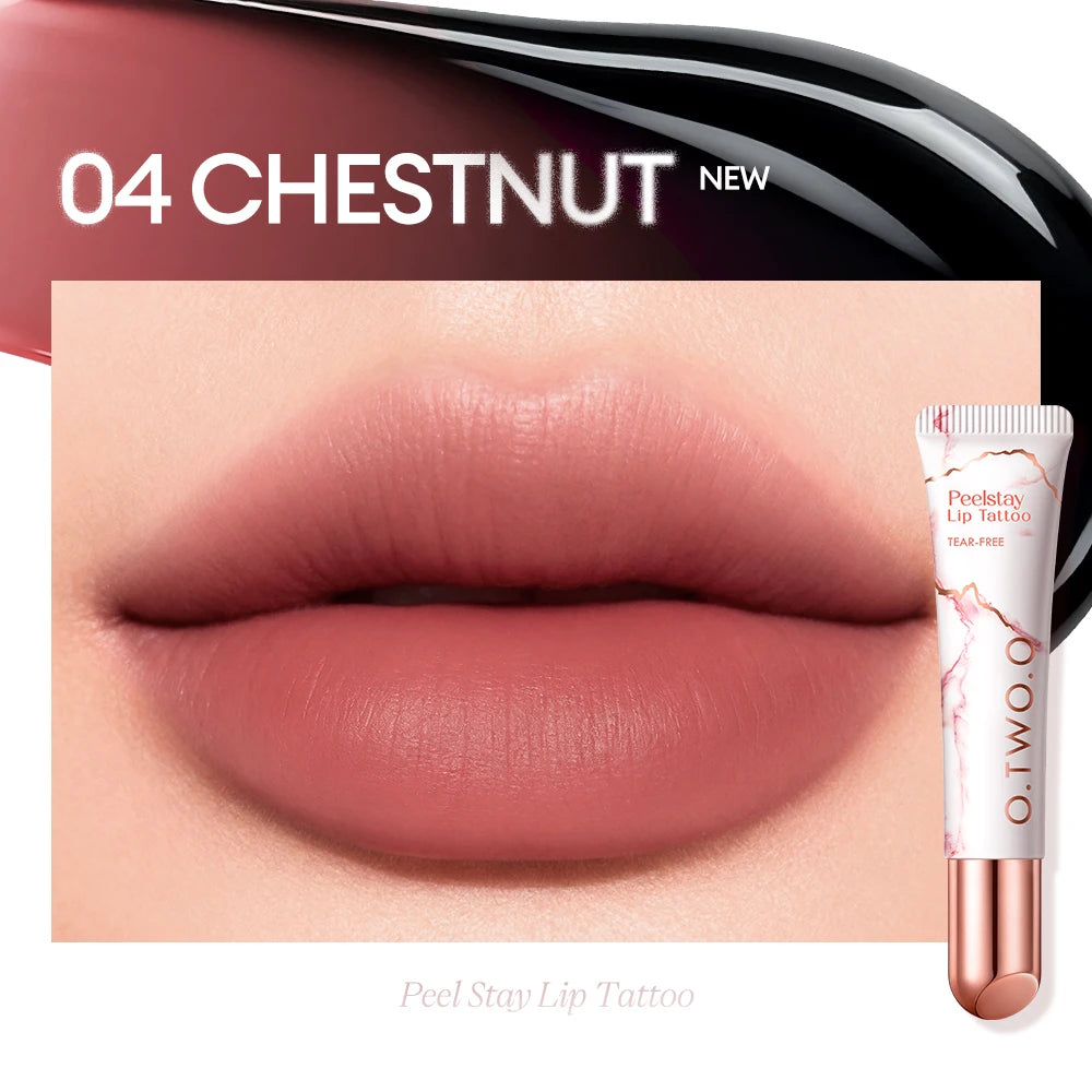 O TWO Lip Stain Tattoo Peel-off Highly Pigmented 48h Color-lock Qme 04 Chestnut China Mainland
