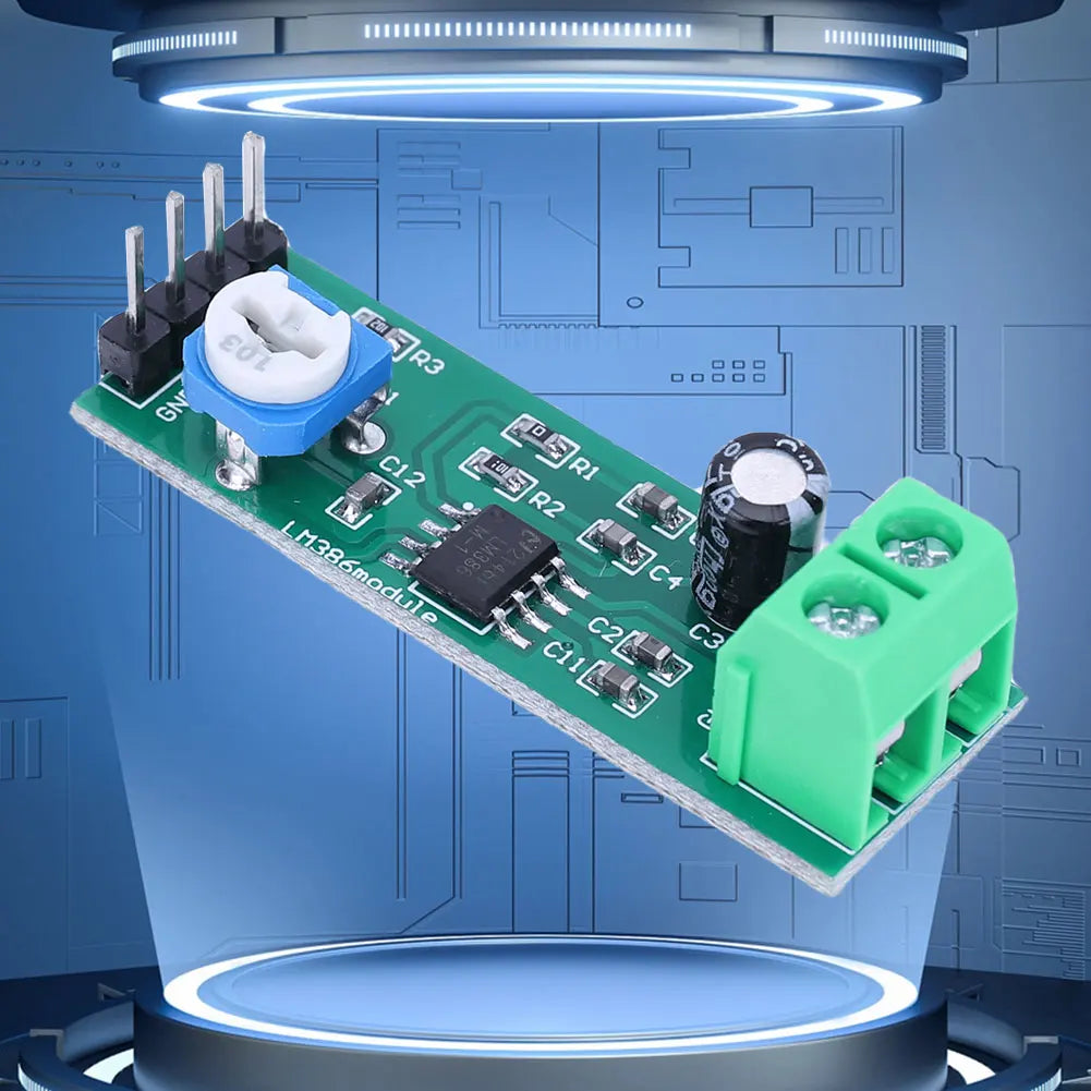 LM386 Digital Mono Amplifier Module 200 Times Gain Single Channel Amplifier Board 5V-12V Input for Speaker Electronic DIY Kit Qme
