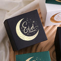 Set of 10Black, White and Green Eid Greetings Mini Gift Bags with Elegant Gold Crescent Design and Star Decoration Perfect for Qme Black-1 0Pcs Other Other