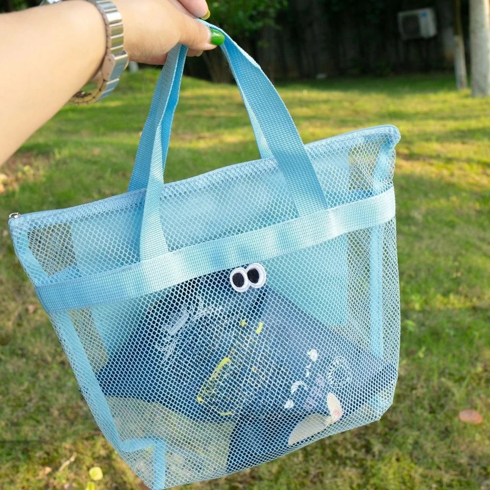 Portable Mesh Storage Bag for Seaside Vacation Swimming Fitness Toiletries Organizer Qme