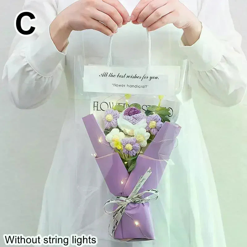 1Pcs Rose Sunflower Artificial Flowers Bouquet For Woman Girlfriend Gifts Valentine's Day Decoration Mother's Day Gifts Ornament Qme