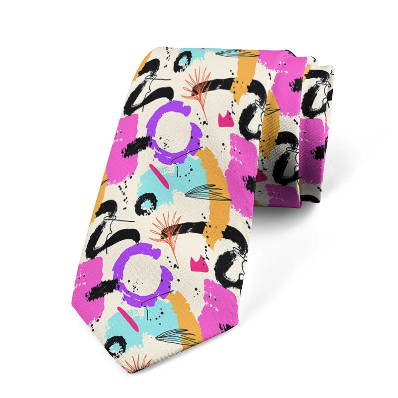 Funny Graffiti Printing Men's Tie Fashion Casual Street Novelty Qme style7