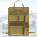 Multi-Pocket Backseat Organizer for SUVs and Trucks - Durable Oxford Cloth Storage Bag with Random Zipper Direction Qme Mud Color