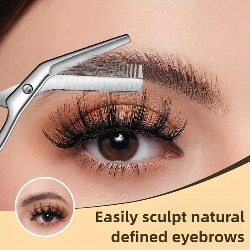 Eyebrow Scissors Stainless Steel Comb Accurate Symmetrical Shaping Qme