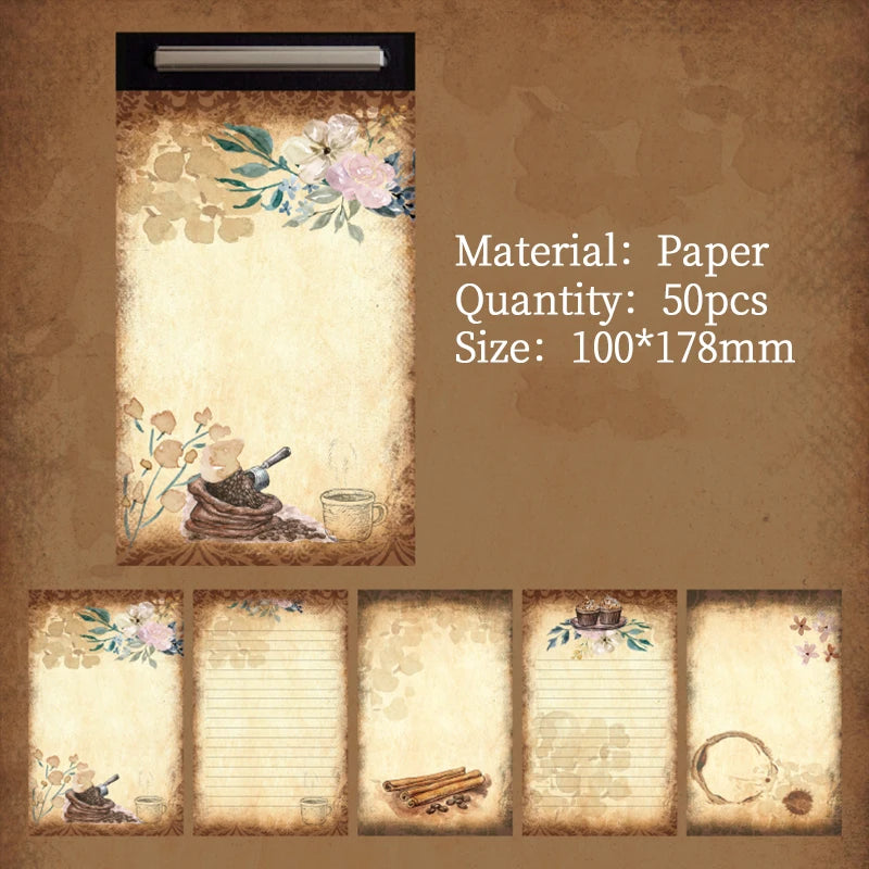 50 pcs/lot Vintage INS Material paper Decorative Diy Background paper hand made Diary Album Stationery Supplies Qme A