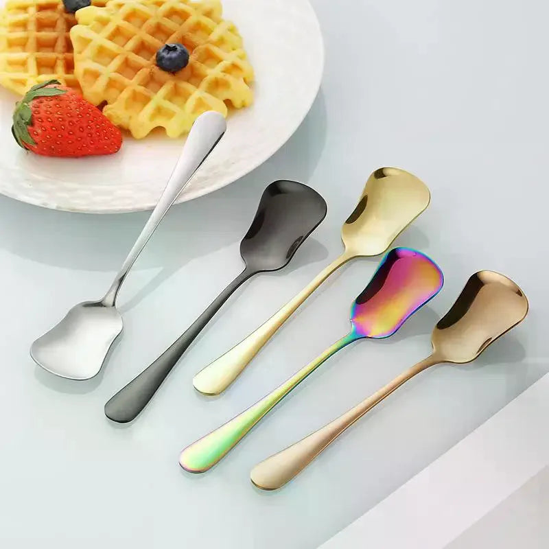 Dessert Spoon Stainless Steel Stirring Spoons Gourd Spoon Cake Salad Spoon Luxury Tableware Gift Small Spoon Qme