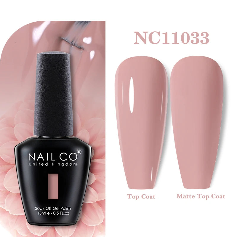 NAILCO Rubber Base Gel Polish Milky Pink Jelly White Beige 6Colors